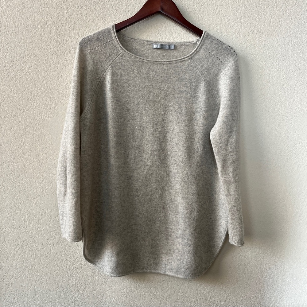 InCashmere Oversized Oatmeal 100% Cashmere Tunic Sweater